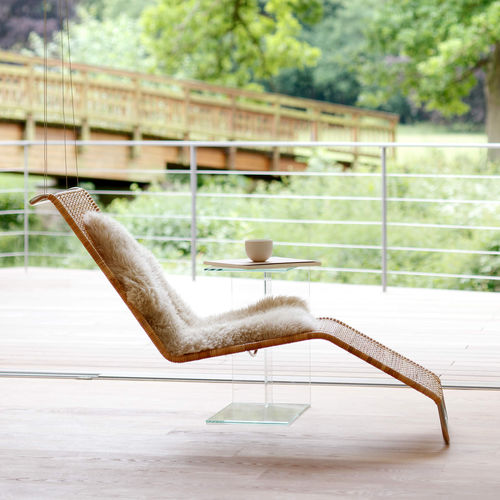 Chaise longue contemporaine - F42E - Tecta - en tissu / en cuir / en osier