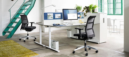 Chaise de bureau contemporaine - PARO_2 - Wiesner Hager - en résille / tapissée / à roulettes