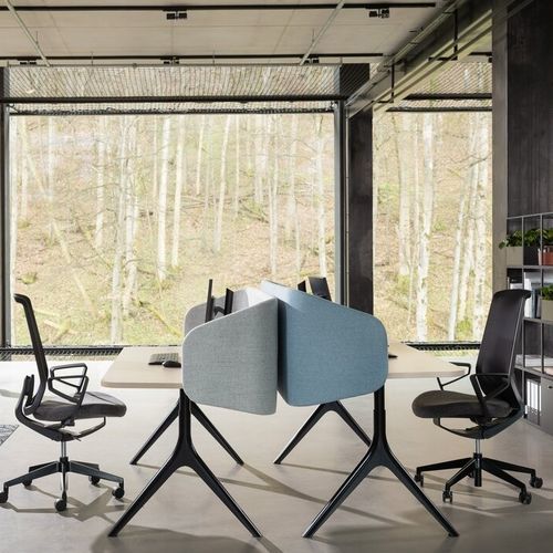 Bureau sur pied - FURNILOOP - Wiesner Hager - pour 2 personnes / contemporain / en bois