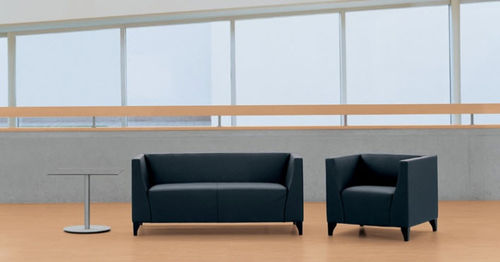 Canapé contemporain - THEBA - Wiesner Hager - en cuir / noir / contract