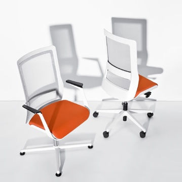 Chaise de bureau contemporaine - POI - Wiesner Hager - en résille / tapissée / à roulettes