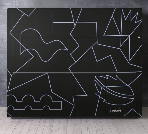 Meuble bar contemporain - Logica Celata Vitrum Arte Mendini - VALCUCINE - en verre / noir