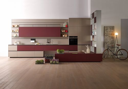Cuisine contemporaine - RICICLANTICA - VALCUCINE - en aluminium anodisé / avec îlot / sans poignée