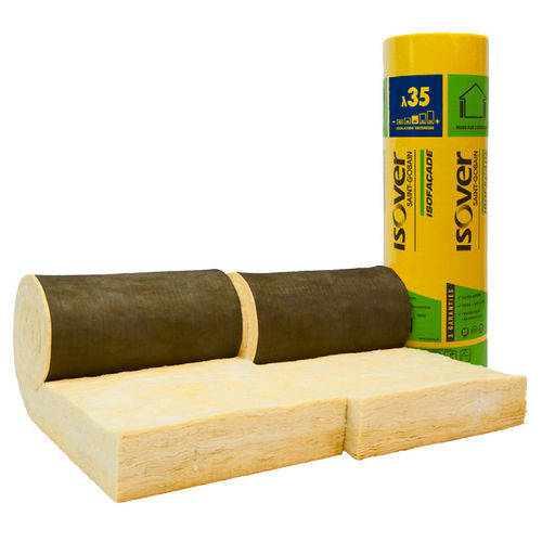 Isolant thermo-acoustique - Isofaçade Voile Noir 35R - ISOVER SAINT-GOBAIN - en laine de verre / en rouleau / pour extérieur