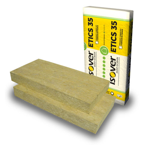 Isolant thermo-acoustique - Etics 35 - ISOVER SAINT-GOBAIN - en laine de roche / en panneaux rigides / pour extérieur