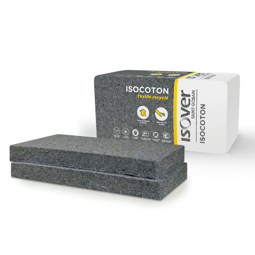 Isolant thermo-acoustique - ISOCOTON - ISOVER SAINT-GOBAIN - en laine de textile recyclé / en panneaux / pour intérieur
