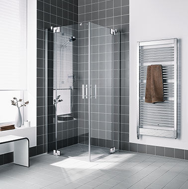 Paroi de douche battante - FILIA® XP - KERMI - d'angle / en niche / en verre trempé