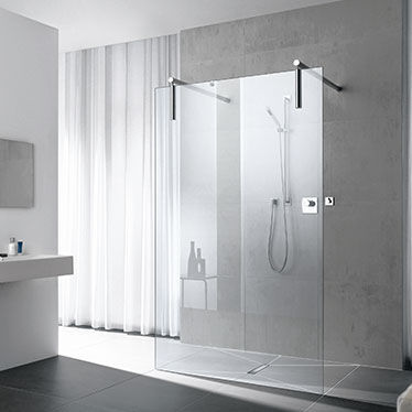 Paroi de douche fixe - XS - KERMI - d'angle / en niche / en verre trempé