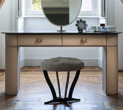 Coiffeuse contemporaine - PENELOPE - Alberta - en bois / en cuir / monoplace