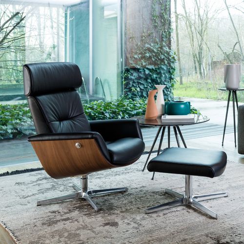Fauteuil de bureau contemporain - EVOLUTION - Alberta - en cuir / en contreplaqué / avec repose-pieds