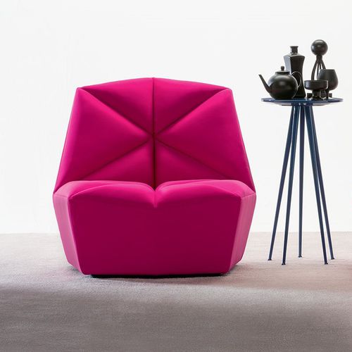 Chauffeuse contemporaine - GOSSIP - Alberta - en cuir / en tissu / avec repose-pieds