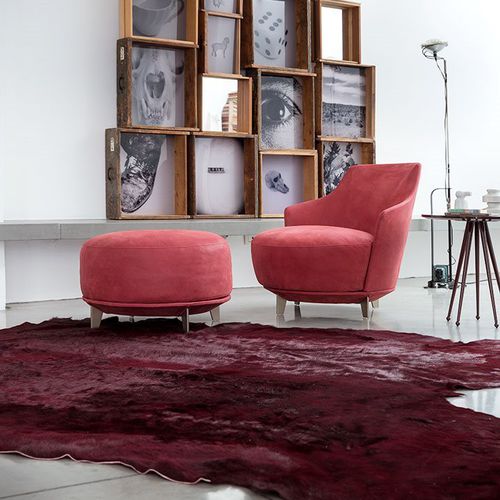 Fauteuil contemporain - JAMMING - Alberta - en cuir / en tissu / avec repose-pieds