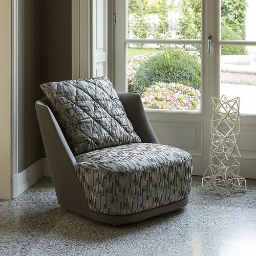 Chauffeuse contemporaine - GRACE - Alberta - en cuir / en tissu / grise
