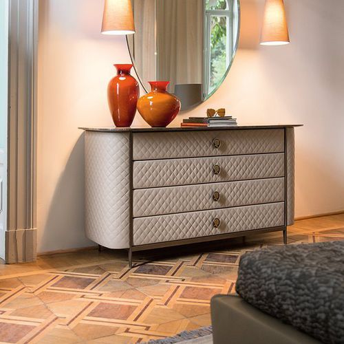 Commode contemporaine - PENELOPE - Alberta - en métal / en cuir / non spécifié