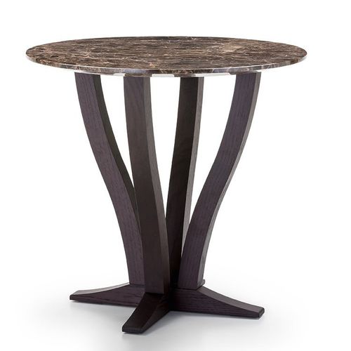 Table d'appoint contemporaine - ELISABETH - Alberta - en marbre / avec piètement en métal / ronde