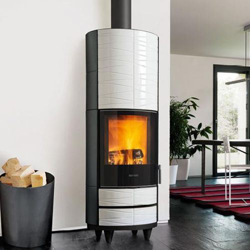 Poêle à bois - ROUND-H - Piazzetta - 5 kW - 10 kW / sur pieds / contemporain