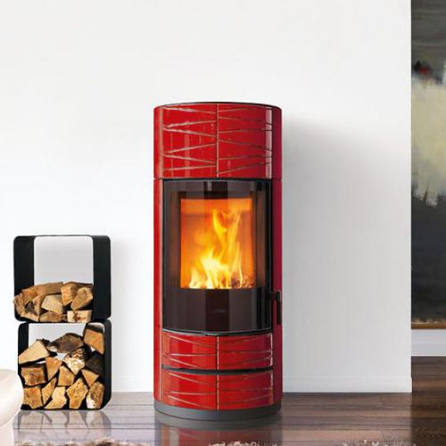 Poêle à bois - ROUND-M - Piazzetta - 5 kW - 10 kW / à poser / contemporain