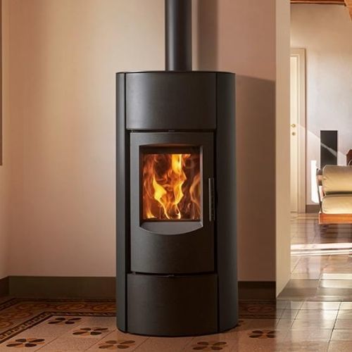 Poêle à bois - E530 T - Piazzetta - 8,5 kW / à poser / contemporain