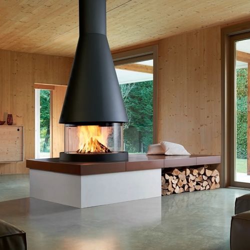 Cheminée à bois - STOCCOLMA - Piazzetta - à encastrer / en îlot / centrale
