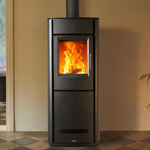 Poêle à bois - E228 STEEL - Piazzetta - à granulés / 0 - 5 kW / 5 kW - 10 kW