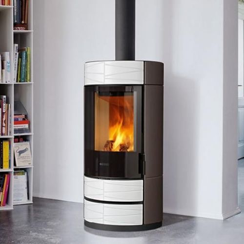 Poêle à bois - ROUND - Piazzetta - 5 kW - 10 kW / à poser / contemporain