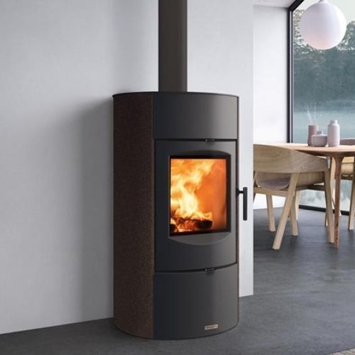 Poêle à bois - E520 T - 5 STELLE - Piazzetta - 5 kW - 10 kW / à poser / contemporain
