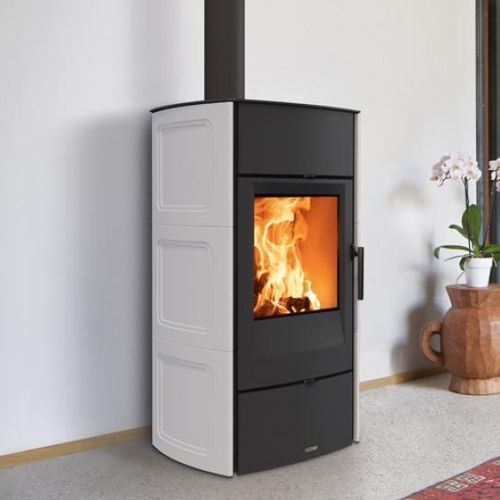 Poêle à bois - E530 C - 5 STELLE - Piazzetta - 5 kW - 10 kW / à poser / contemporain