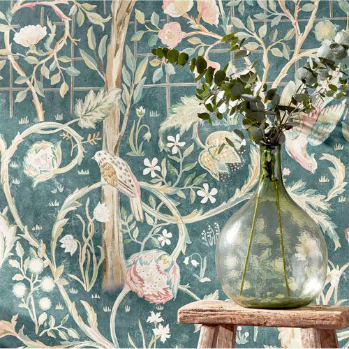 Papier peint contemporain - MELSETTER - MORRIS & Co. - à motif floral / à motif nature / à motif animalier