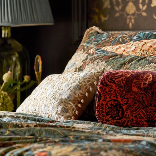 Tissu d'ameublement - INDIAN FLOCK  - MORRIS & Co. - à motif / en polyester / en coton