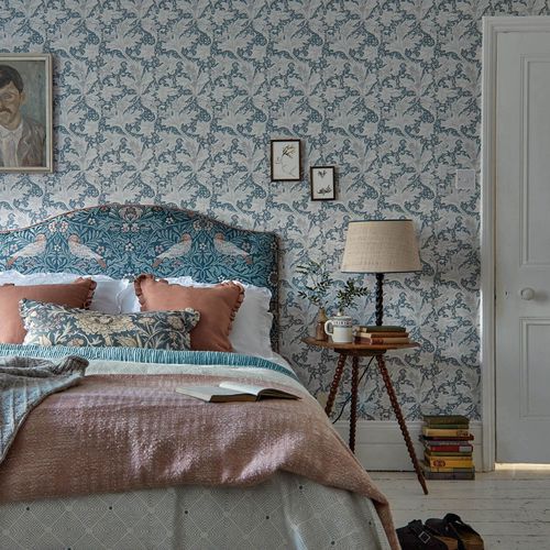 Tête de lit personnalisable - BIRD TAPESTRY - MORRIS & Co. - pour lit double / pour lit simple / contemporaine