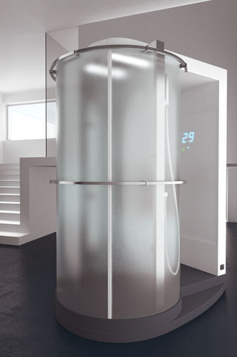 Cabine de douche multifonction - EMY® - SAUNA ITALIA SPA - en verre / avec porte battante / circulaire