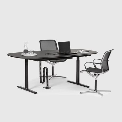 Table de réunion contemporaine - LEVEL PURE LIFT MEETING - Bene GmbH - en mélaminé / avec piètement en aluminium / avec piètement en Fenix NTM®