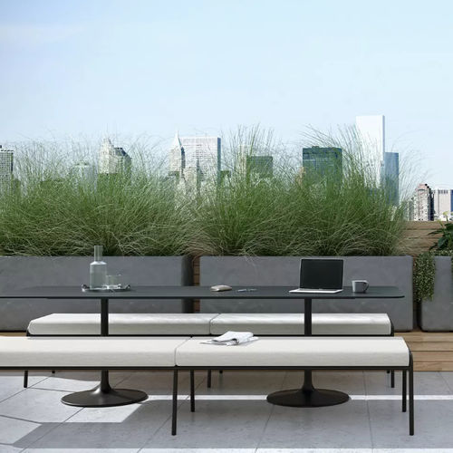 Banc de jardin contemporain - CASUAL - Bene GmbH - en tissu / en métal / avec dossier