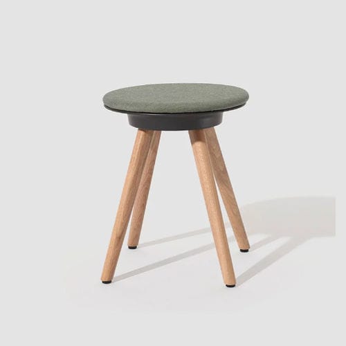 Tabouret contemporain - TIMBA - Bene GmbH - en cuir / en chêne / avec piètement en chêne