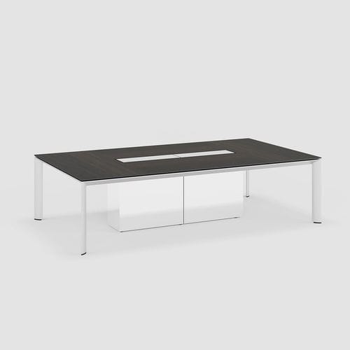 Table de conférence contemporaine - AL  - Bene GmbH - en chêne / en aluminium / avec piètement en aluminium