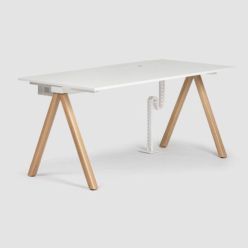 Table de travail contemporaine - DELTA BY BENE - Bene GmbH - en bois / avec piètement en acier / rectangulaire