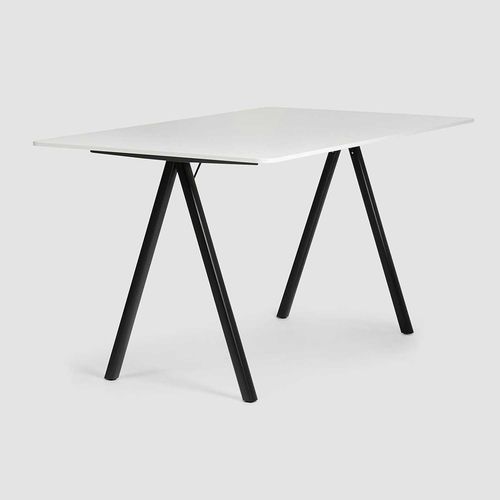 Table de réunion contemporaine - DELTA PURE MEETING HIGH - Bene GmbH - en acier / en bois / avec piètement en plaqué bois