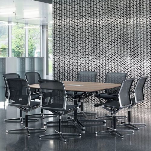 Table de réunion contemporaine - FILO 4-STAR - Bene GmbH - en bois / en aluminium / avec piètement en métal