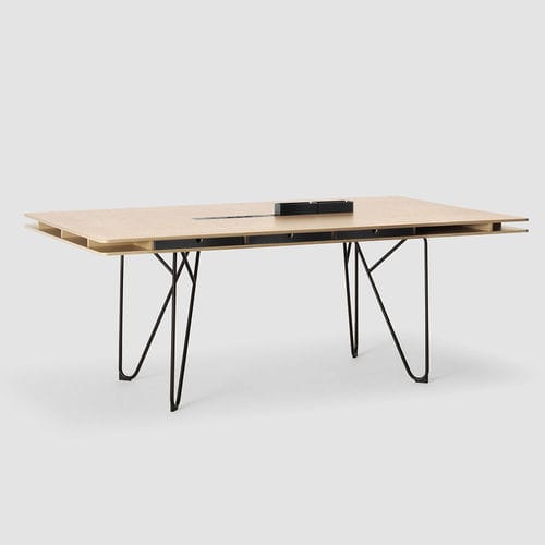 Table de conférence contemporaine - STUDIO SWING - Bene GmbH - en chêne / en châtaignier / en acier à revêtement par poudre