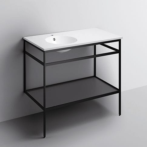 Vasque console - WP.WF SERIES - Alape - en acier vitrifié / avec étagère intégrée / rectangulaire