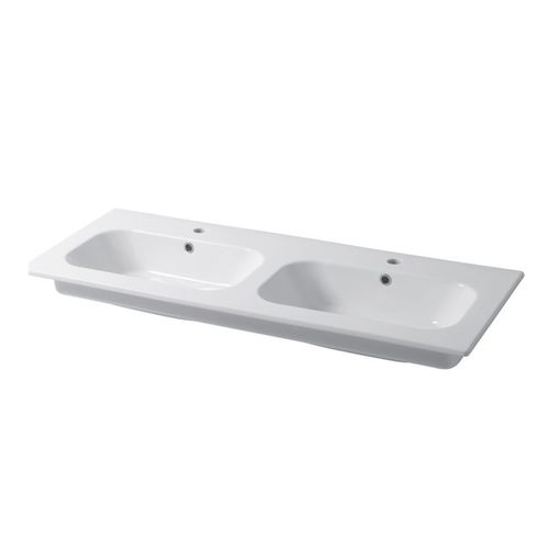 Vasque à encastrer - QUBO : QS12D46101 - Disegno Ceramica - en céramique / double / rectangulaire