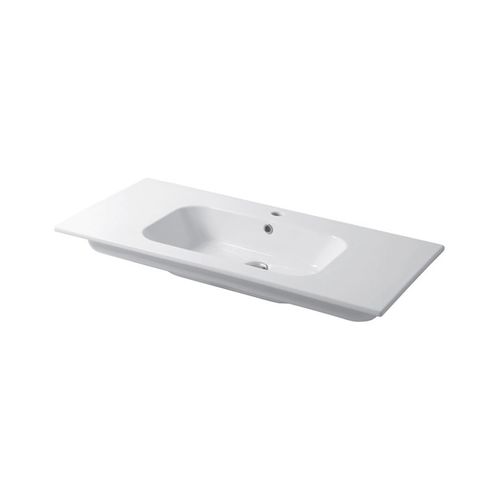 Vasque à encastrer - QUBO : QS09651101 - Disegno Ceramica - en céramique / rectangulaire / contemporaine