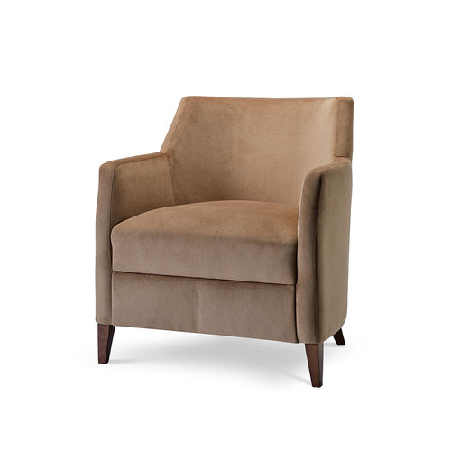 Fauteuil contemporain - MILANO LOUNGE 1 - DRIGANI SRL - en velours / en simili cuir / en bois