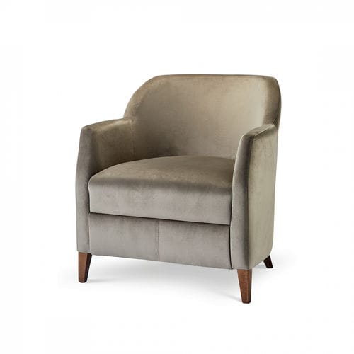 Fauteuil contemporain - VERONA LOUNGE 1 - DRIGANI SRL - en velours / en simili cuir / en bois
