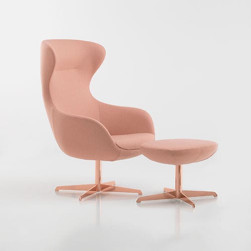 Fauteuil contemporain - PL 5001 - DRIGANI SRL - en velours / en simili cuir / en acier