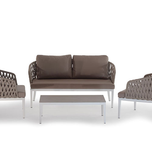 Canapé contemporain - SET ORIENTAL - DRIGANI SRL - d'extérieur / en Textilene® / avec coussin amovible