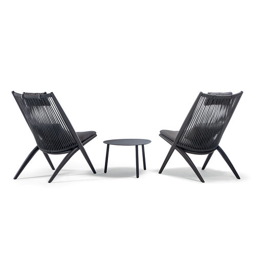 Chauffeuse contemporaine - SANTA CRUZ - DRIGANI SRL - en tissu acrylique / en corde / en aluminium