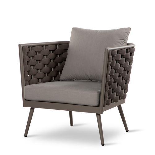 Fauteuil contemporain - CAPPUCCIO - DRIGANI SRL - en Textilene® / en aluminium / avec coussin amovible