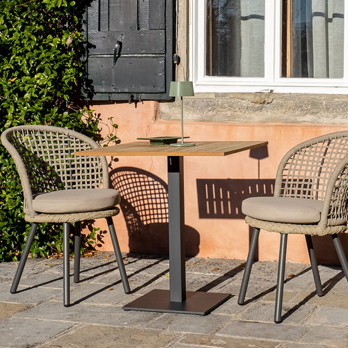 Table contemporaine - ALASKA - DRIGANI SRL - en HPL / avec piètement en métal / carrée
