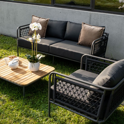 Canapé contemporain - CORTINA - DRIGANI SRL - en Textilene® / en corde / gris